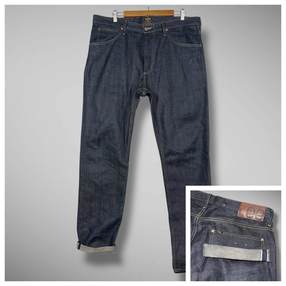 LEE 101 Z Jeans Mens 36x34 Blue 14oz Japanese Selvedge White Selvedge Line Italy - Picture 1 of 15
